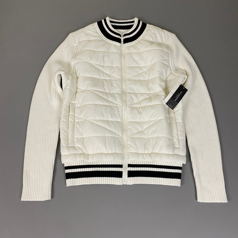 Liverpool Los Angeles Puffer Jacket Women's M Hybrid Quilted Porcelain White NWT